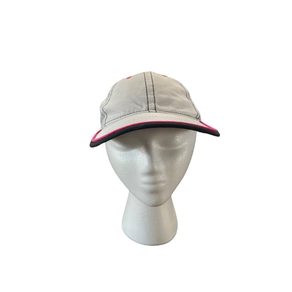 Infinity Headwear White Hat with Pink and Black Trim
